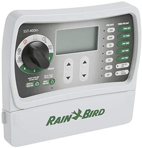 Rain bird sst 400i manual - Available in 6- and 12-Zone Models. Compatible with outdoor or indoor use for irrigation systems. Simple zone-by-zone setting allows you to customize watering schedules. One-touch seasonal adjustments allow you to increase watering in hot, dry months and reduce it in rainy periods. Works with most irrigation valve models that use 24 VAC. 
